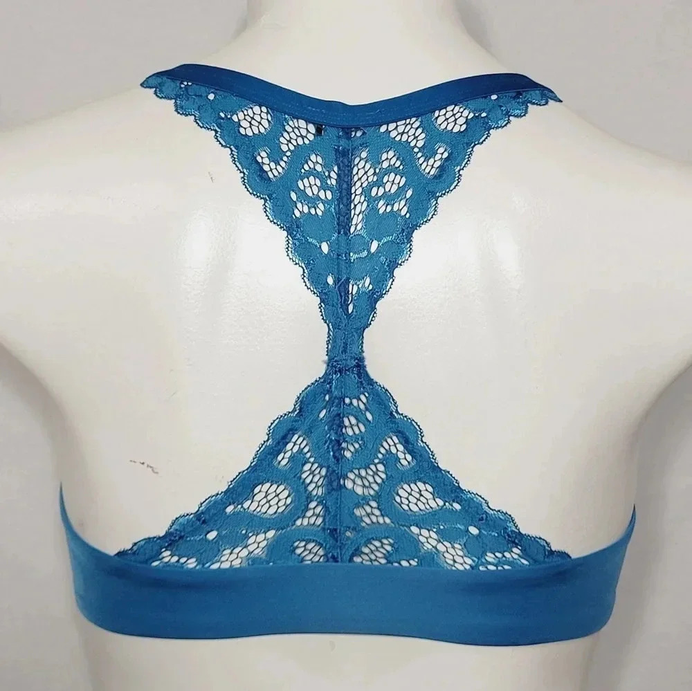 42DD Paramour 235047 Abbie Front Close‎ T-Back Bra Saxony Blue NWT